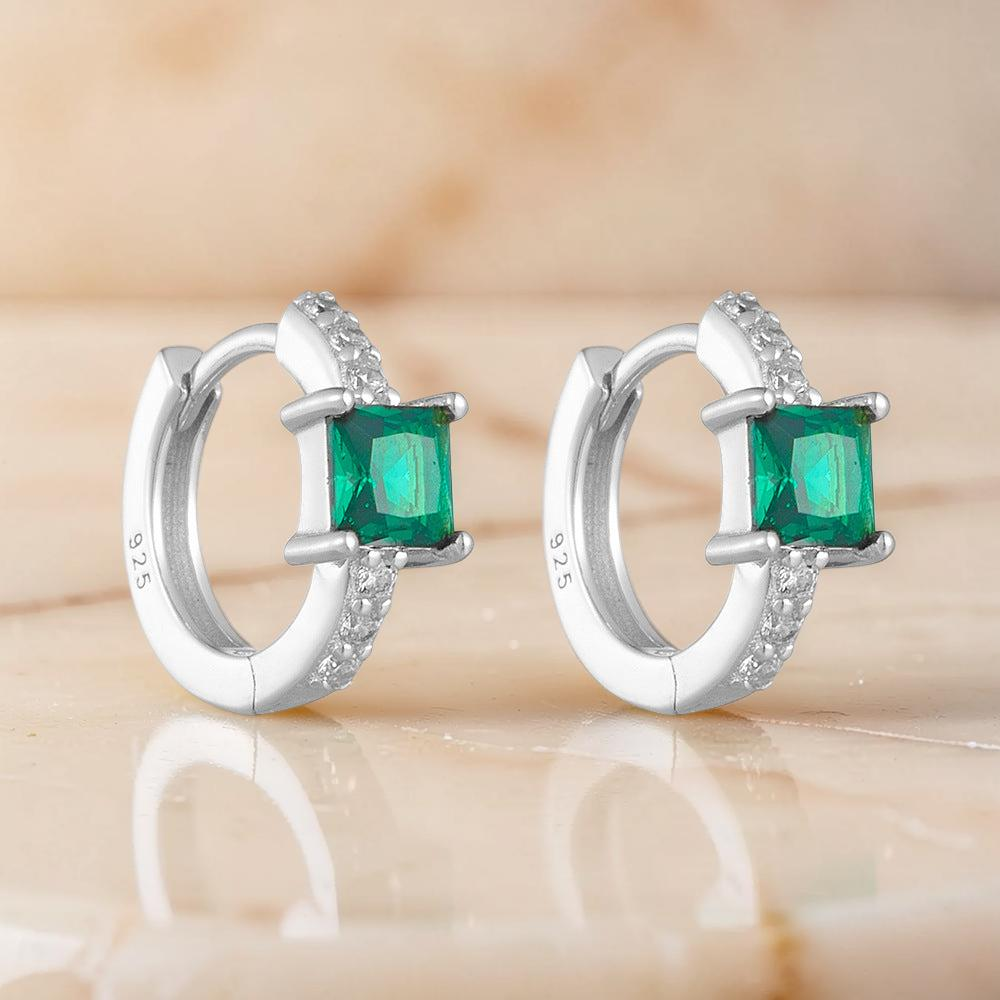 ATELIER-TIBET – Boucles d’Oreilles Émeraude – Brise d’Émeraude, Argent 925