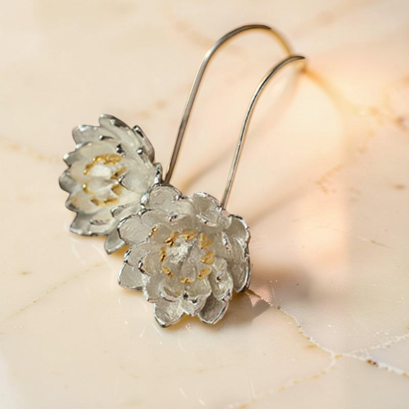 ATELIER-TIBET – Boucles d’Oreilles Lotus - Inspiration, Argent