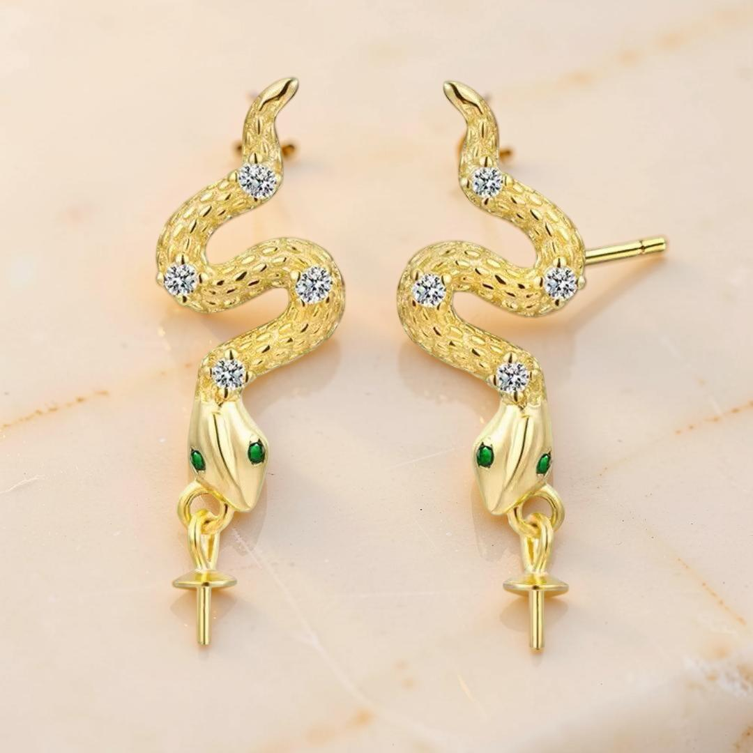 ATELIER-TIBET – Boucles d’Oreilles Serpent – Danse Abyssale, Argent 925