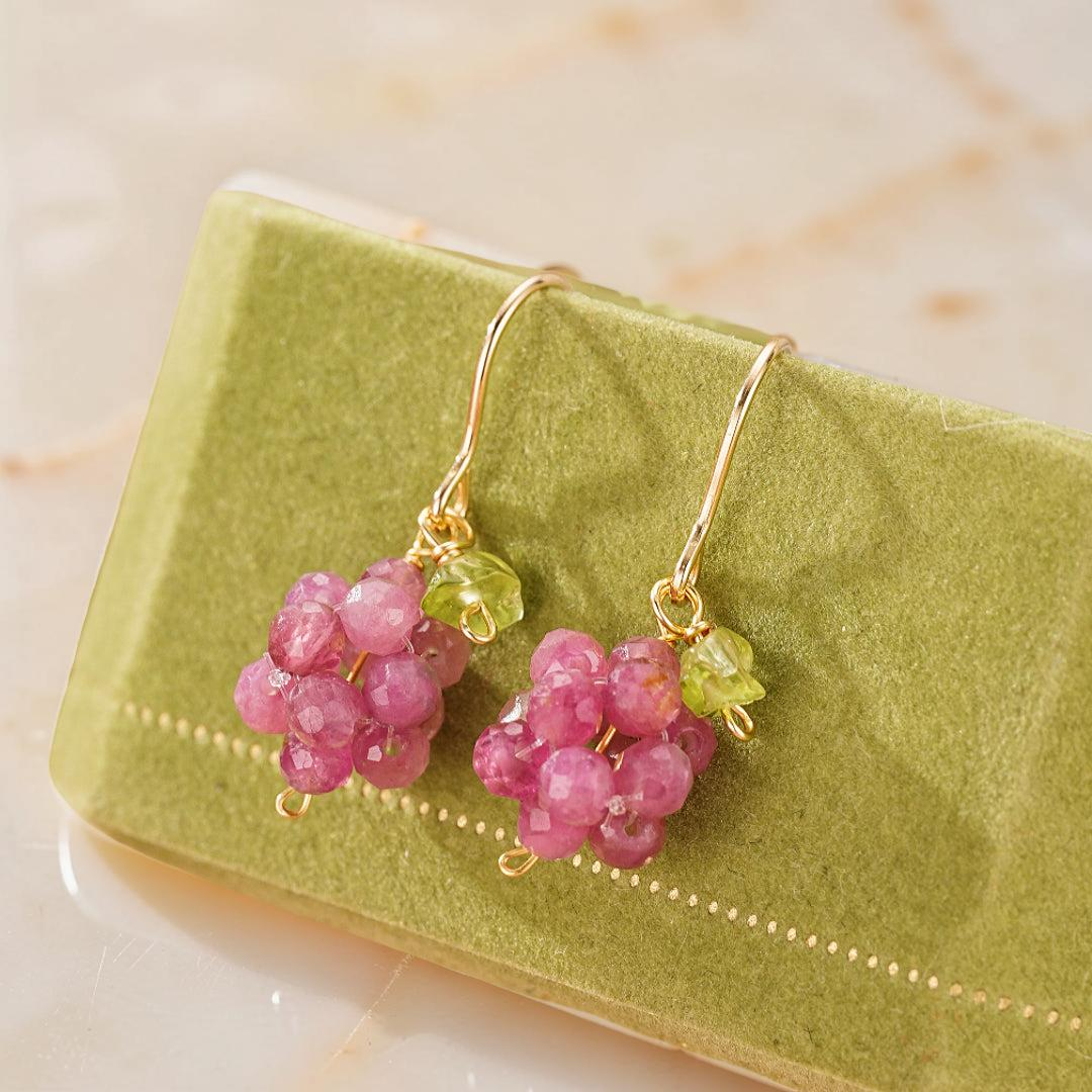ATELIER-TIBET – Boucles d’Oreilles Tourmaline – Délice Vigne