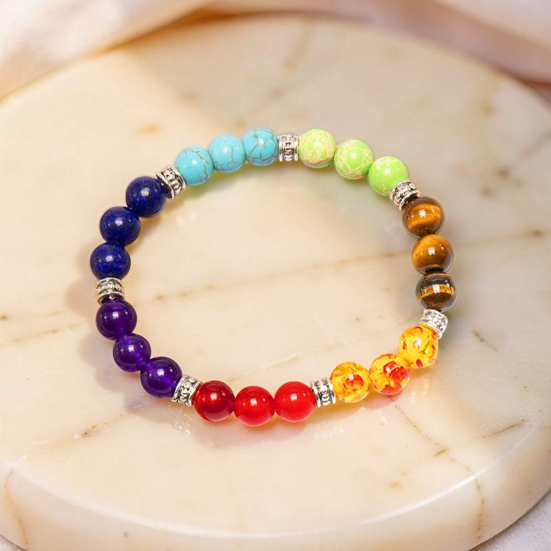 ATELIER-TIBET – Bracelet 7 Chakras en Pierres Naturelles – Sphères de Lumière