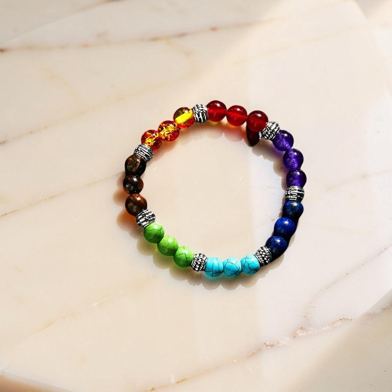 ATELIER-TIBET – Bracelet 7 Chakras en Pierres Naturelles – Sphères de Lumière