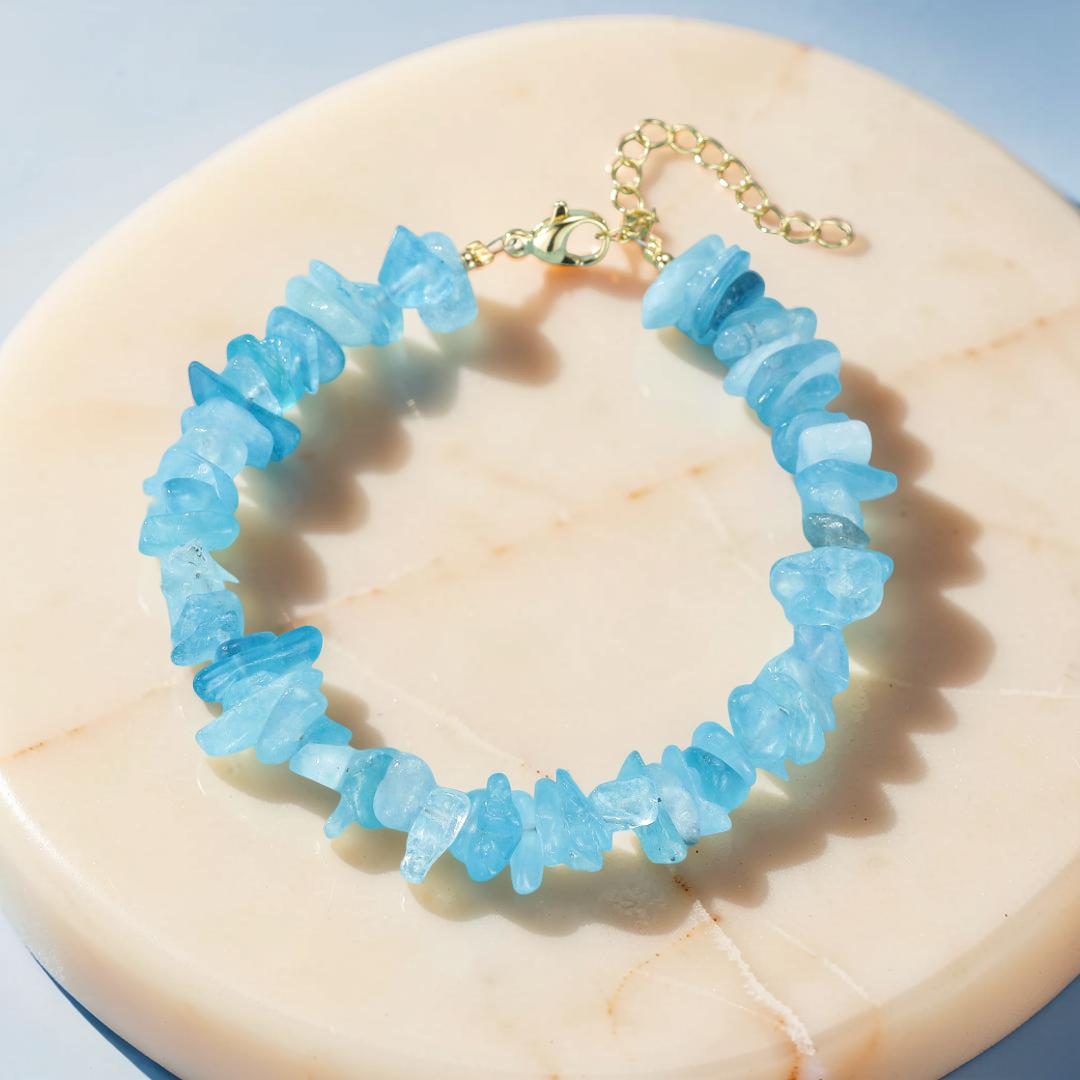 ATELIER-TIBET – Bracelet Aigue Marine – Trésor des Flots