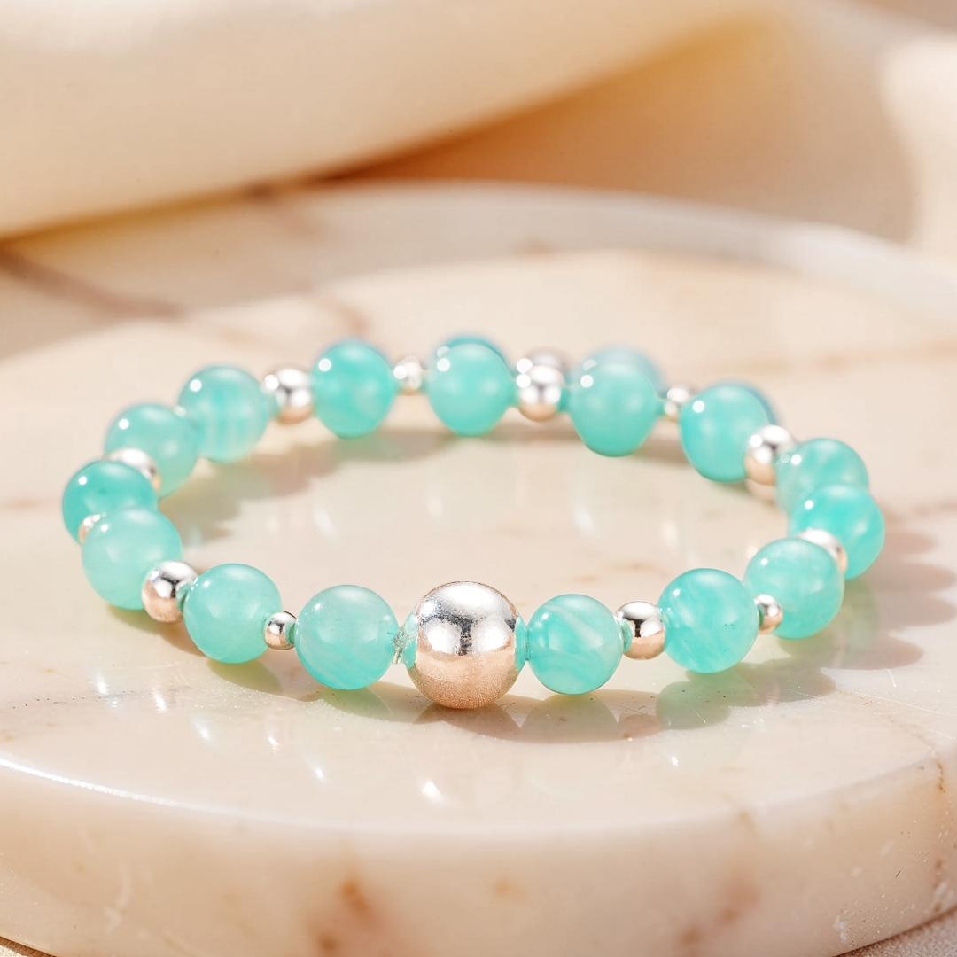 ATELIER-TIBET – Bracelet Amazonite – Énergie Pure, Argent