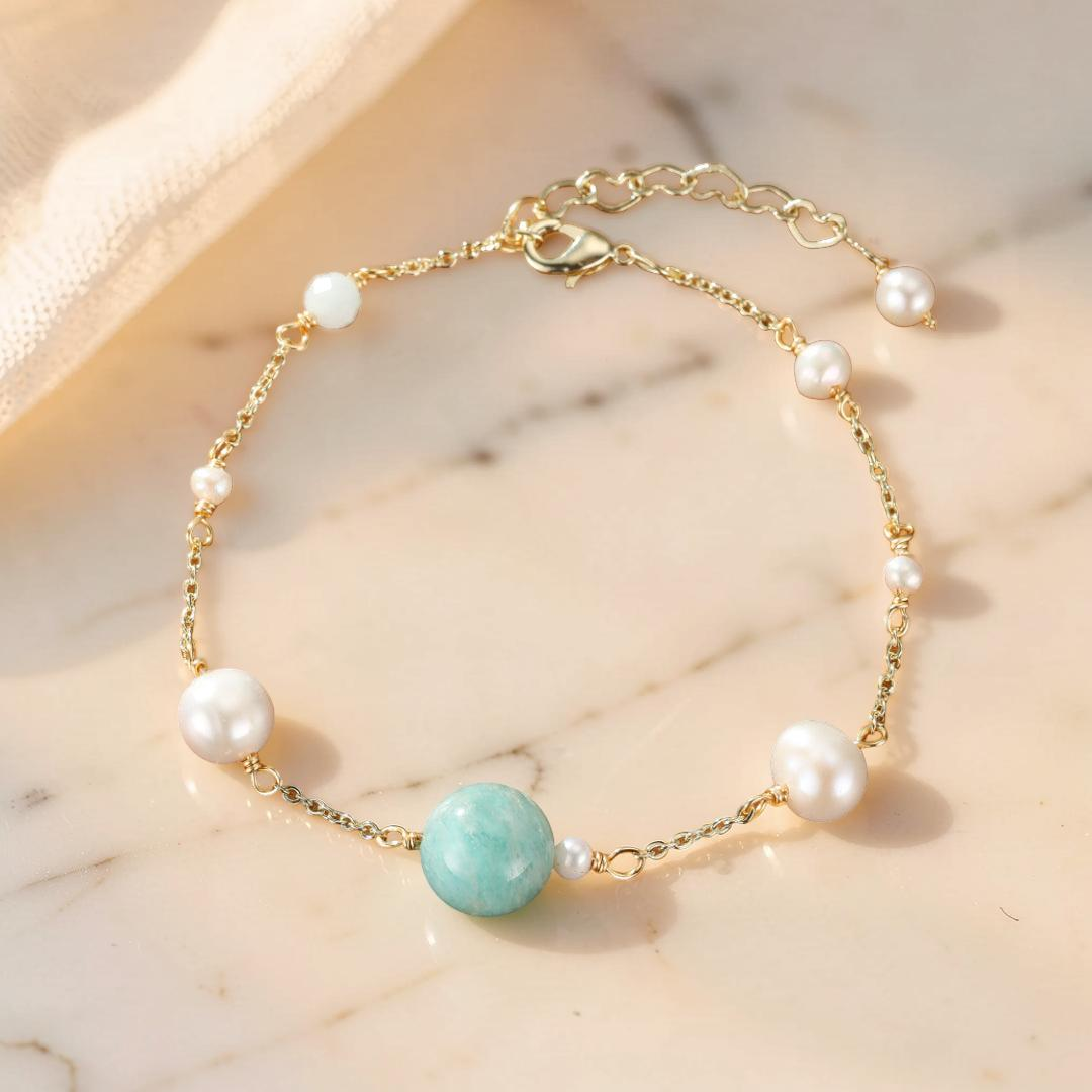 ATELIER-TIBET – Bracelet Amazonite et Perles – Rêve d'Aurore