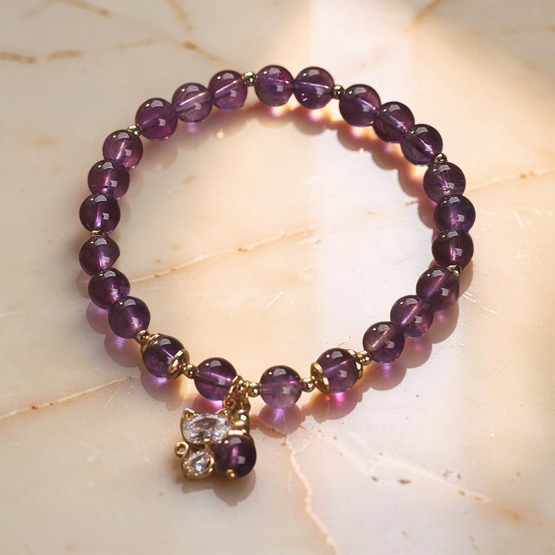 ATELIER-TIBET – Bracelet Améthyste – Chaton Joyeux