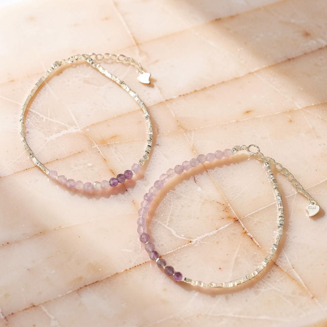 ATELIER-TIBET – Bracelet Améthyste – Ombres de Lavande, Argent 925