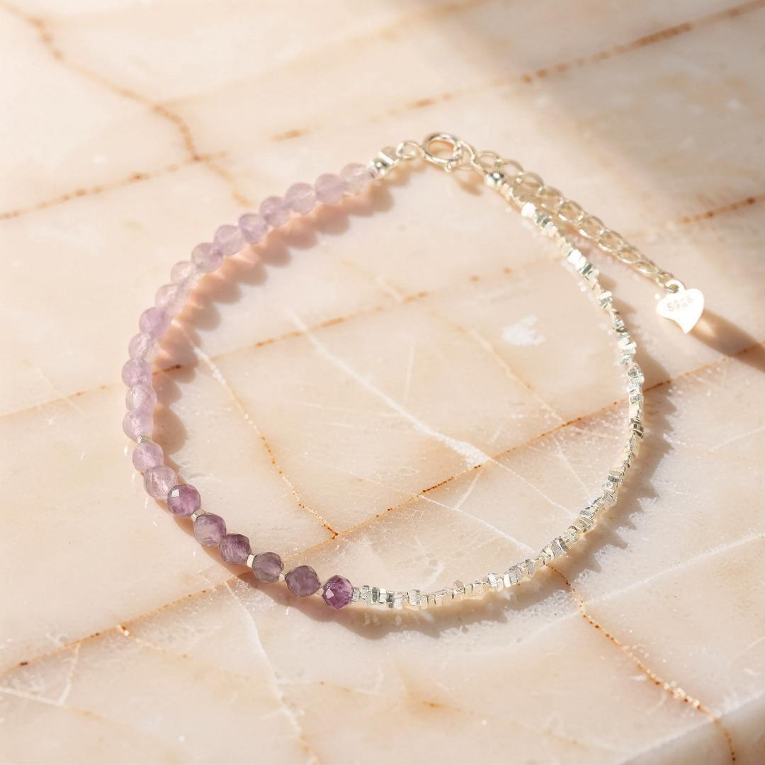 ATELIER-TIBET – Bracelet Améthyste – Ombres de Lavande, Argent 925