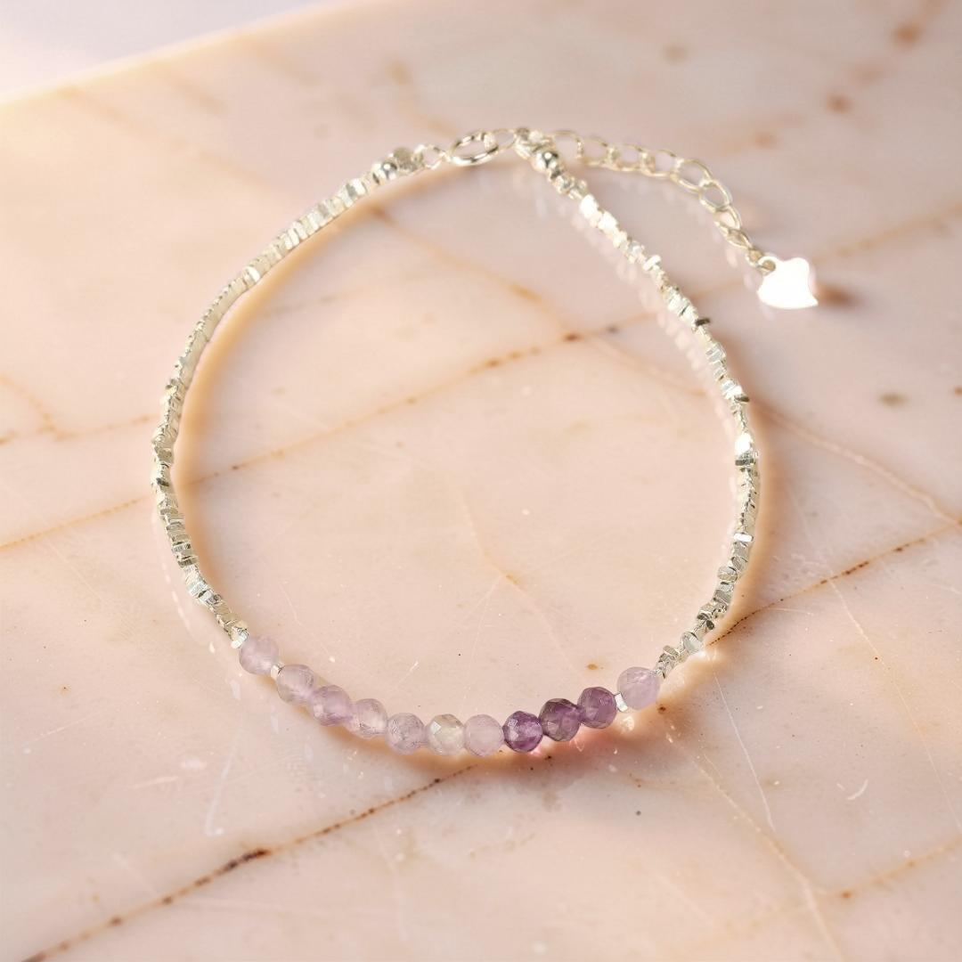 ATELIER-TIBET – Bracelet Améthyste – Ombres de Lavande, Argent 925