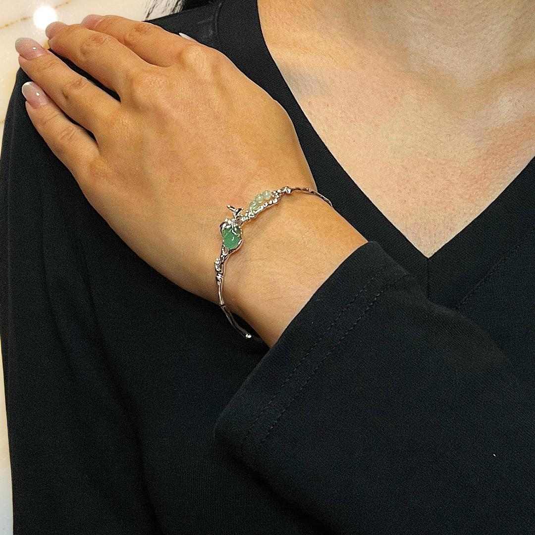 ATELIER-TIBET – Bracelet Aventurine – Esprit Sauvage, Argent