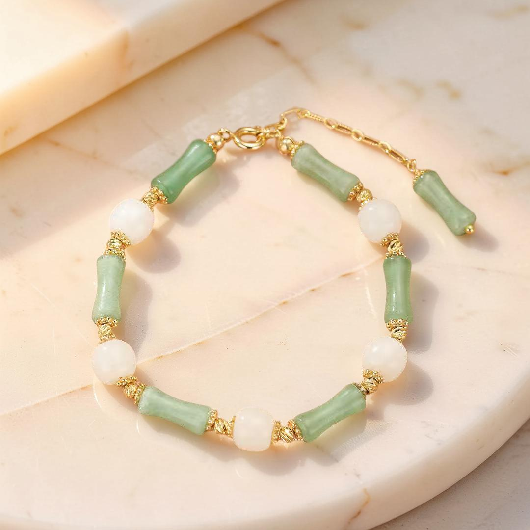 ATELIER-TIBET – Bracelet Aventurine et Jade – Danse des Pierres