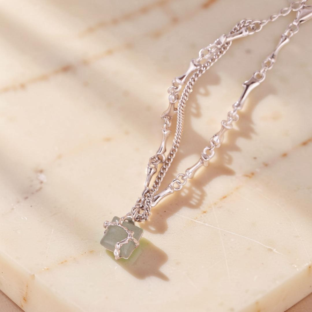 ATELIER-TIBET – Bracelet Aventurine – Fleur de Sérénité, Argent