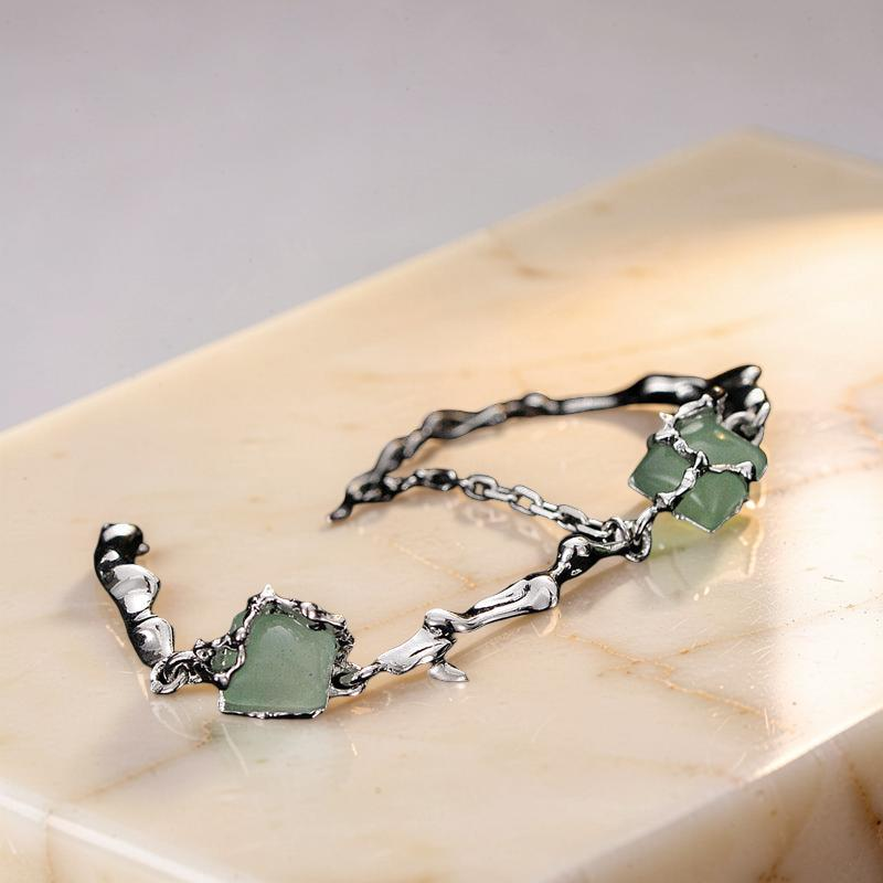 ATELIER-TIBET – Bracelet Aventurine – Fleur de Sérénité, Argent
