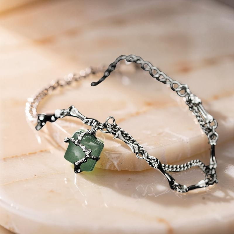 ATELIER-TIBET – Bracelet Aventurine – Fleur de Sérénité, Argent