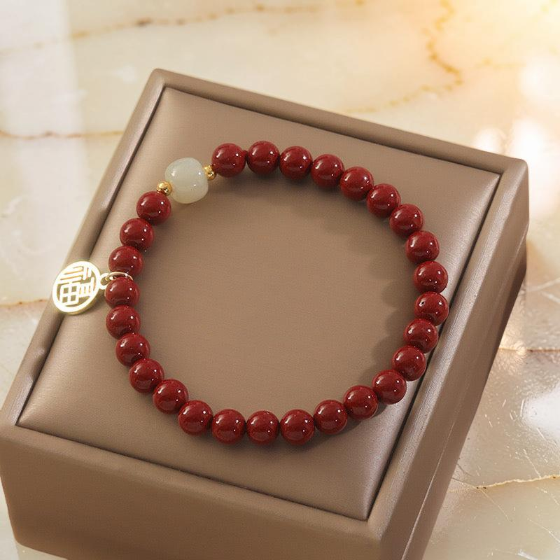 ATELIER-TIBET – Bracelet Cinabre et Jade – Force Flamboyante