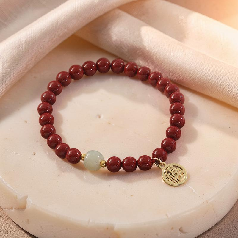 ATELIER-TIBET – Bracelet Cinabre et Jade – Force Flamboyante