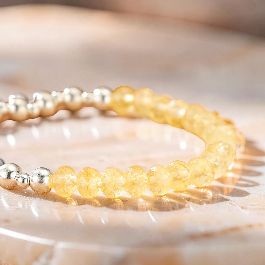 ATELIER-TIBET – Bracelet Citrine – Énergie Douce, Argent