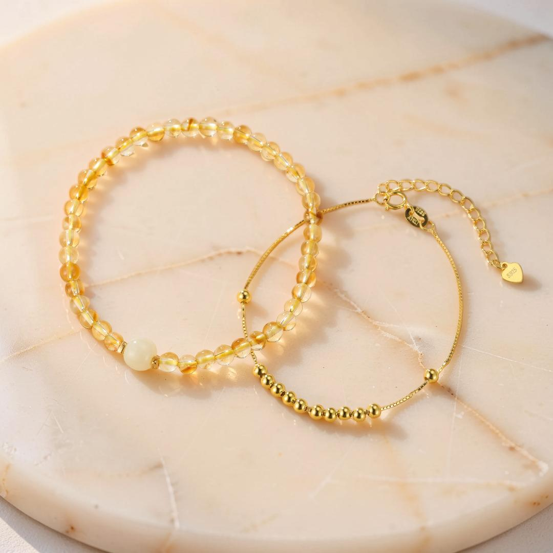ATELIER-TIBET – Bracelet Citrine et Jade – Aura de Prospérité