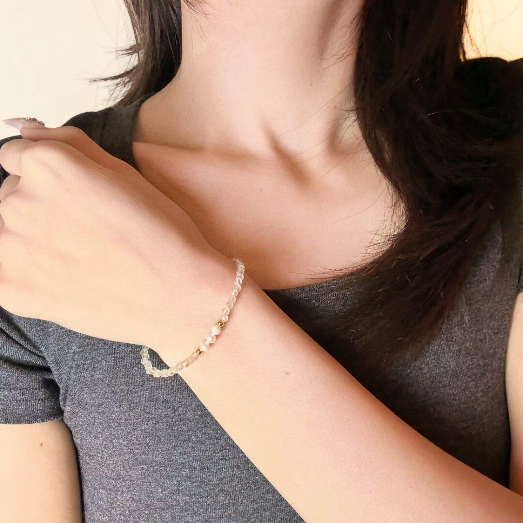 ATELIER-TIBET – Bracelet Citrine et Perle – Douceur Dorée