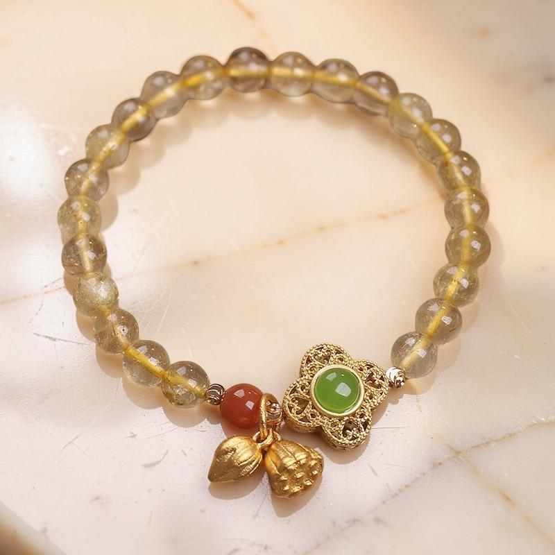 ATELIER-TIBET – Bracelet Citrine Lotus – Prospérité et Optimisme