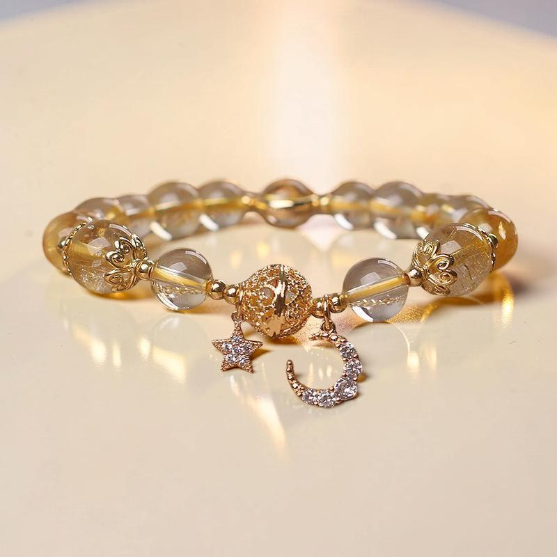 ATELIER-TIBET – Bracelet Citrine Lune et Étoile – Rêveur