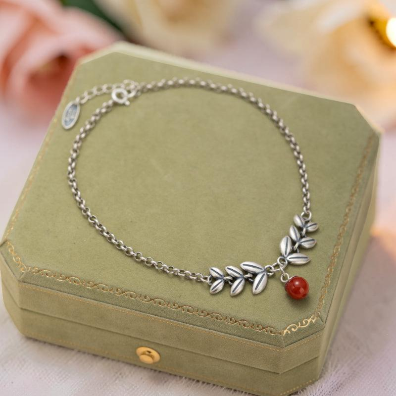 ATELIER-TIBET – Bracelet de Cheville Agate – Séduction Fleurie, Argent