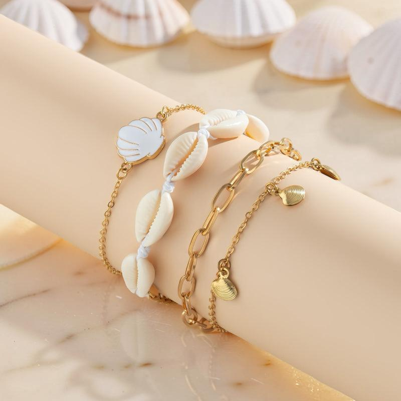 ATELIER-TIBET – Bracelet de Cheville Coquillage – Caresse de l'Atlantide