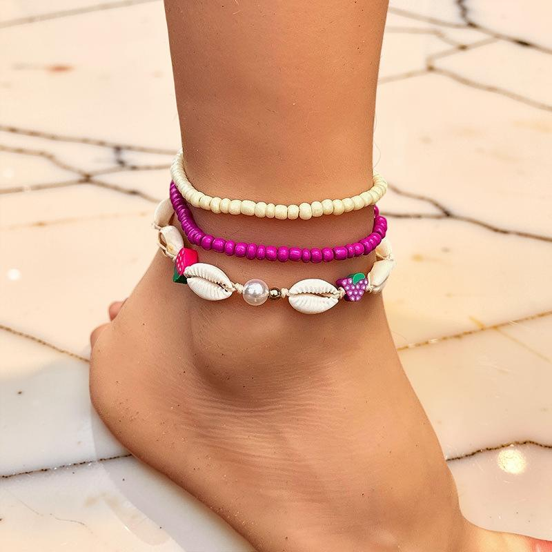 ATELIER-TIBET – Bracelet de Cheville Coquillage – Marée Tropicale