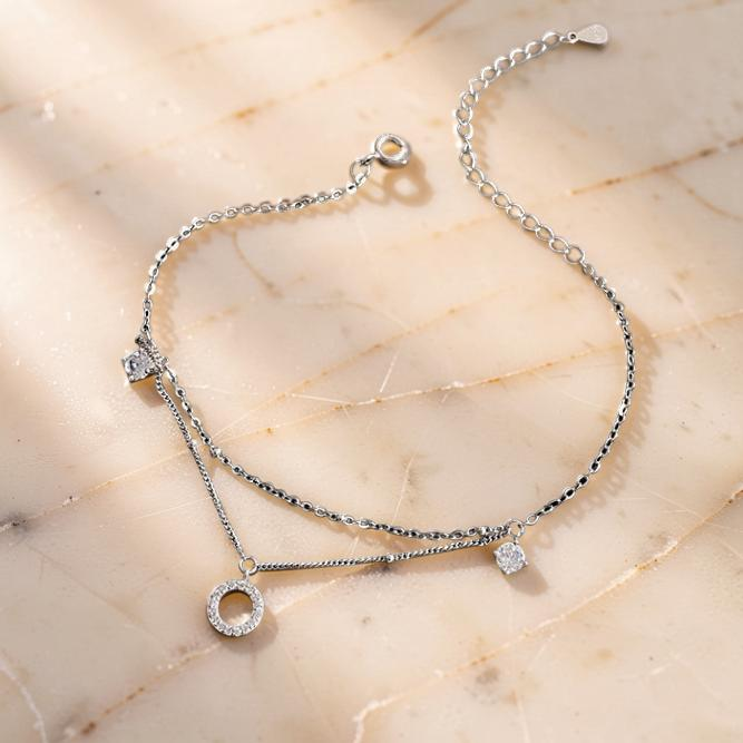 ATELIER-TIBET – Bracelet de Cheville – Élégance Minimaliste, Argent 925