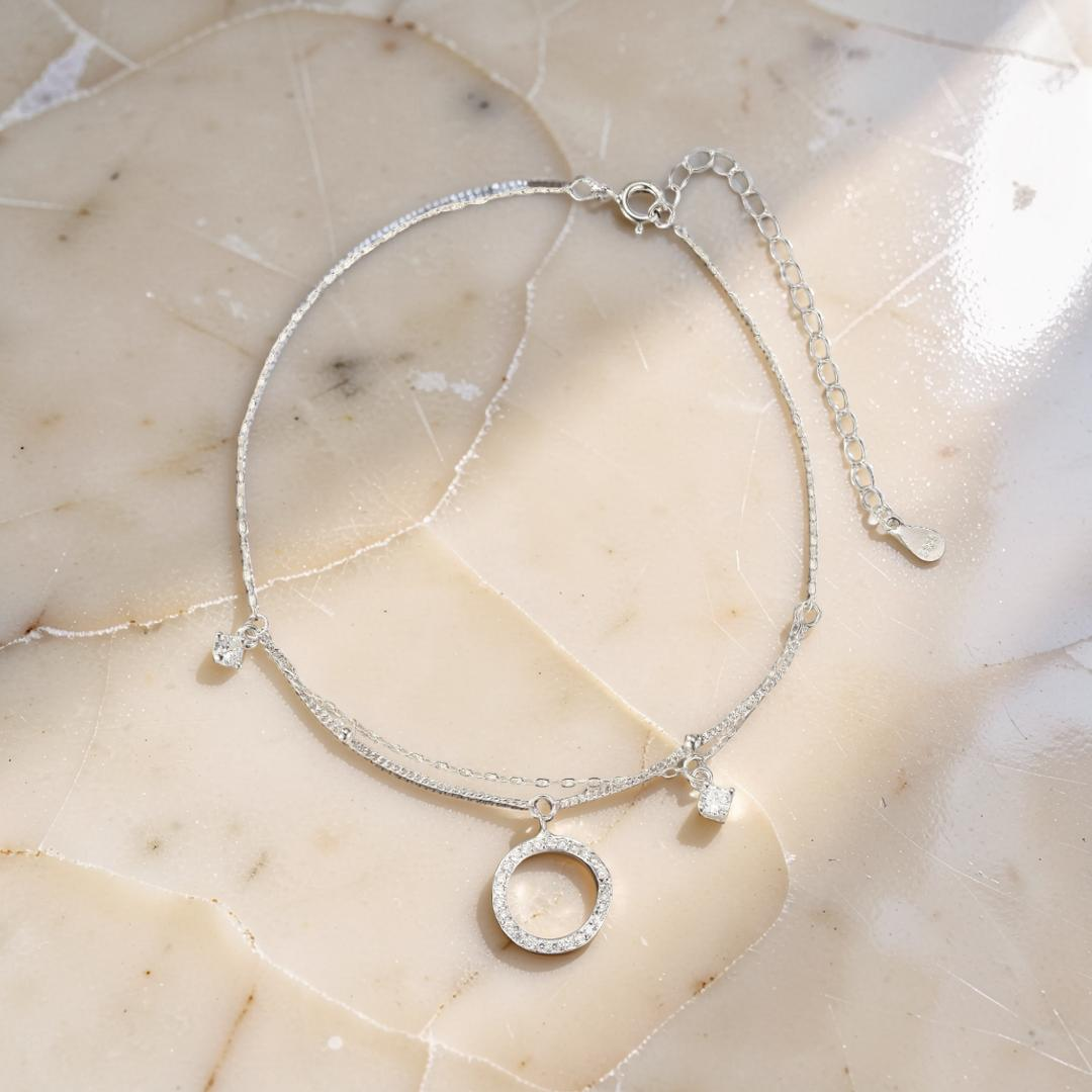 ATELIER-TIBET – Bracelet de Cheville – Élégance Minimaliste, Argent 925