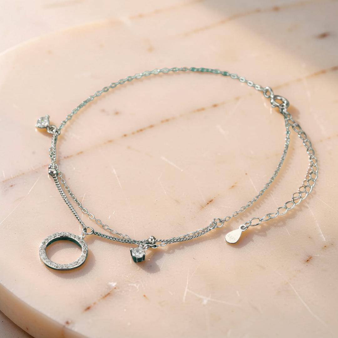 ATELIER-TIBET – Bracelet de Cheville – Élégance Minimaliste, Argent 925