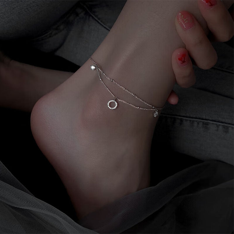 ATELIER-TIBET – Bracelet de Cheville – Élégance Minimaliste, Argent 925