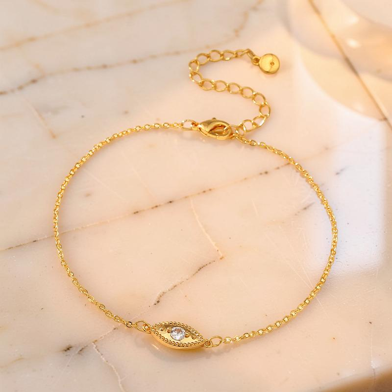 ATELIER-TIBET – Bracelet de Cheville Mauvais Œil – Aura d'Égypte, Plaqué Or