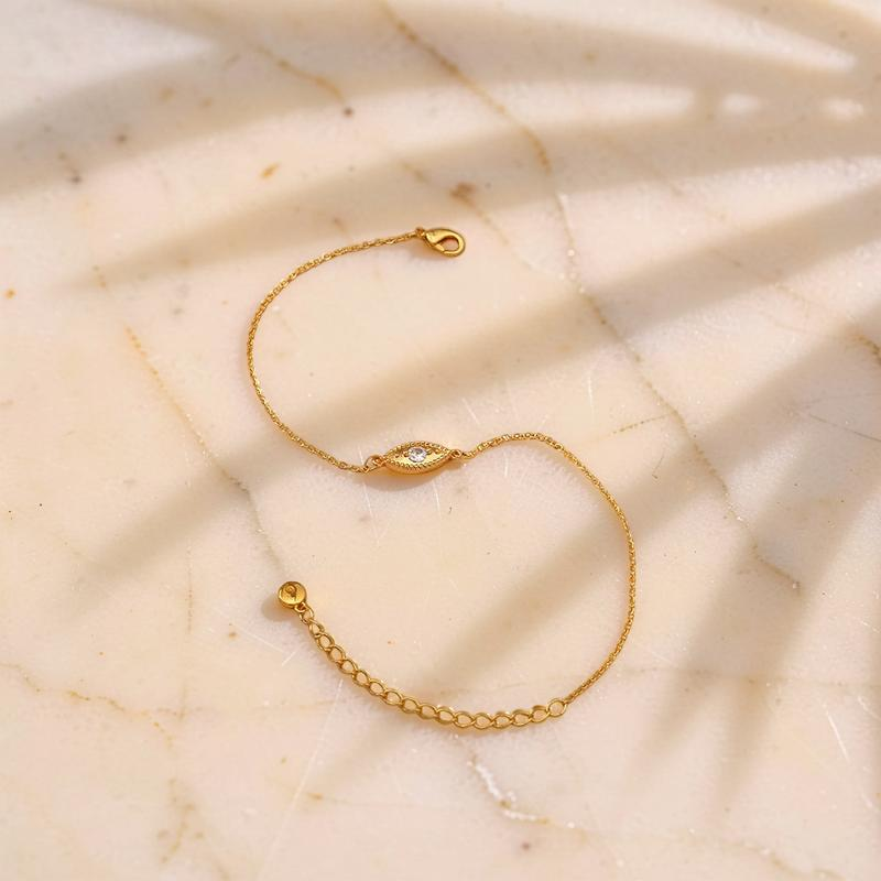 ATELIER-TIBET – Bracelet de Cheville Mauvais Œil – Aura d'Égypte, Plaqué Or