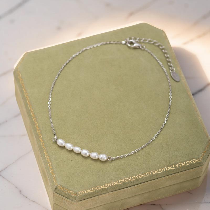 ATELIER-TIBET – Bracelet de Cheville Perle – Charme Délicat, Argent