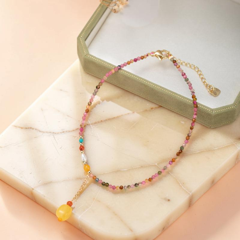 ATELIER-TIBET – Bracelet de Cheville Tourmaline – Joie Vibrante, Plaqué Or