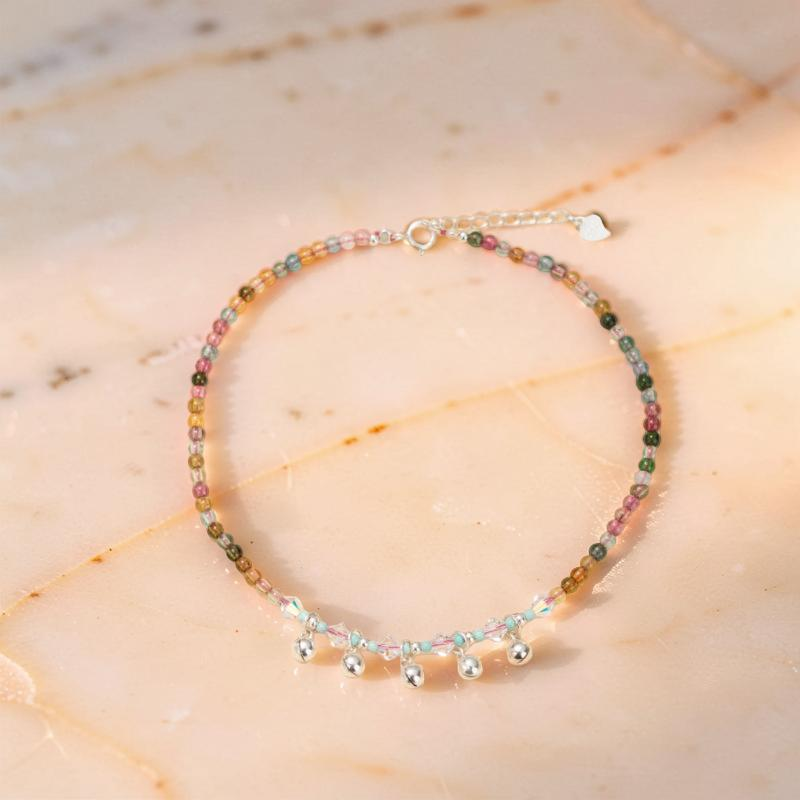 ATELIER-TIBET – Bracelet de Cheville Tourmaline – Son de l'Âme, Argent