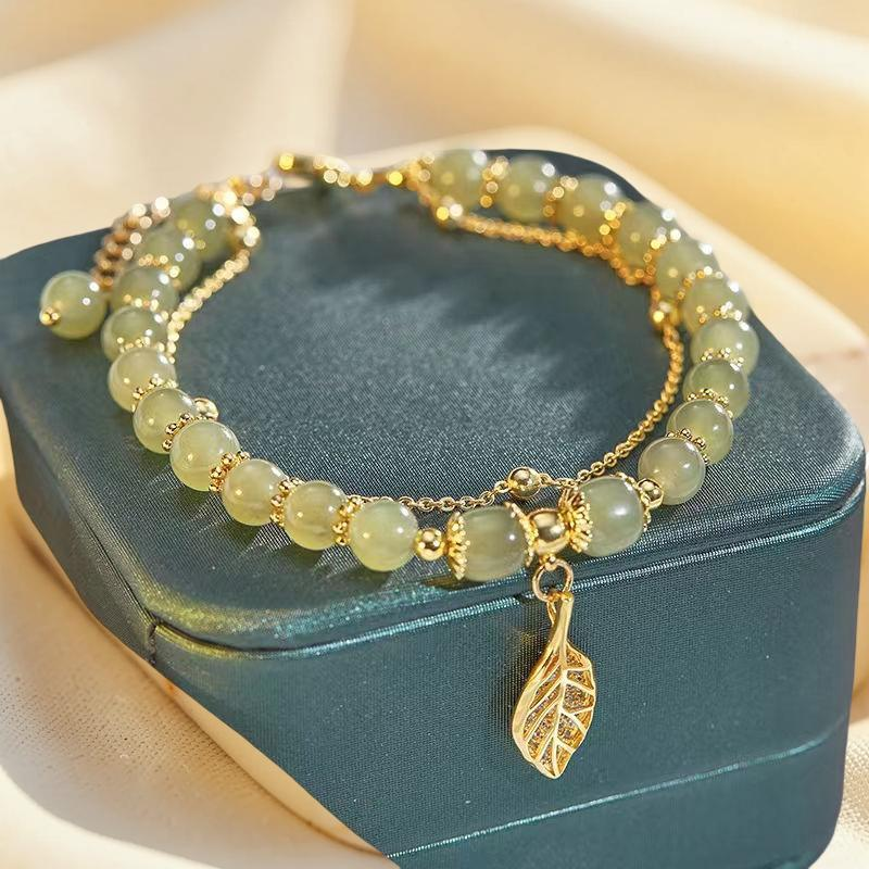 ATELIER-TIBET – Bracelet Jade – Feuillette d'Orée