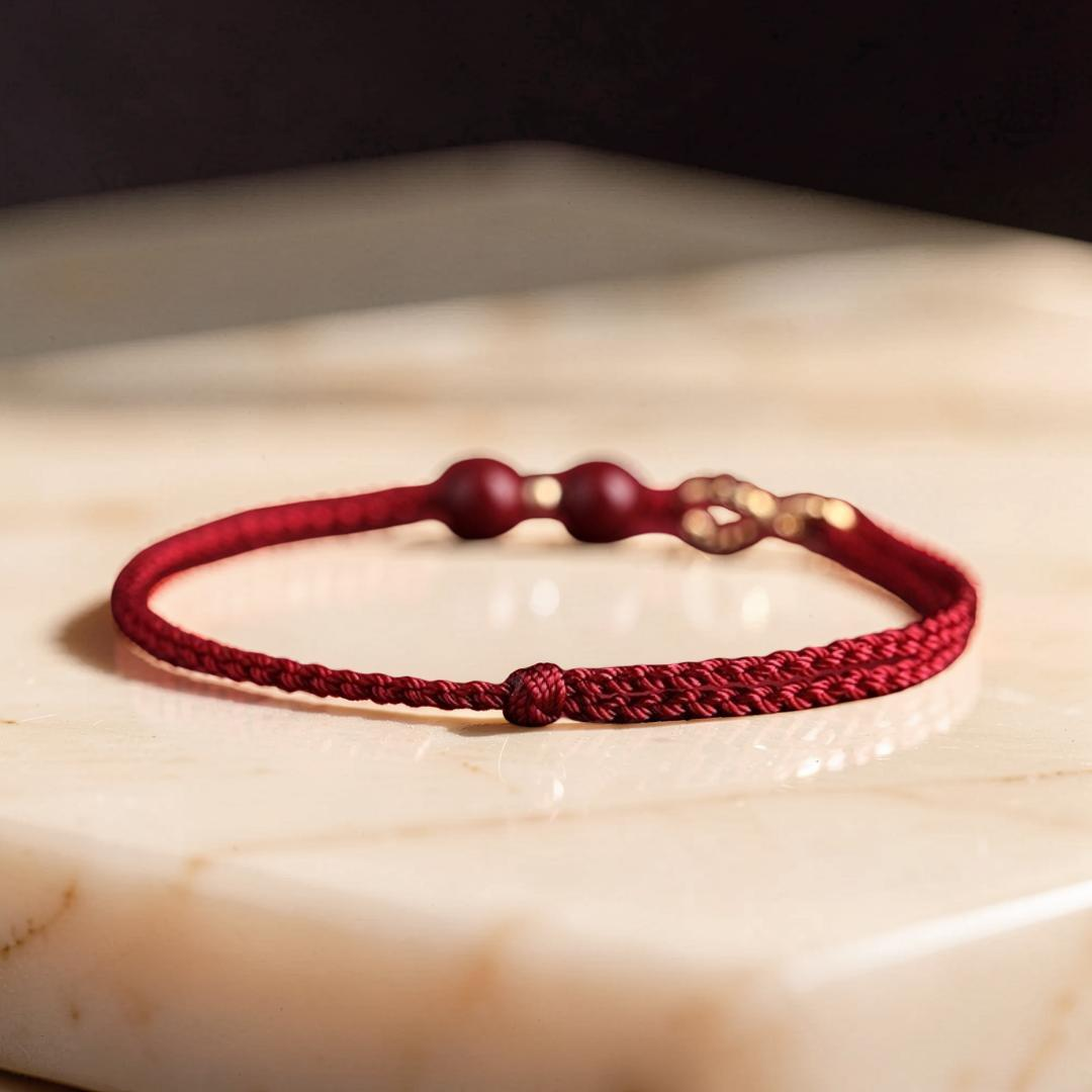 ATELIER-TIBET – Bracelet Fil Rouge – Bonheur Infini, Plaqué Or