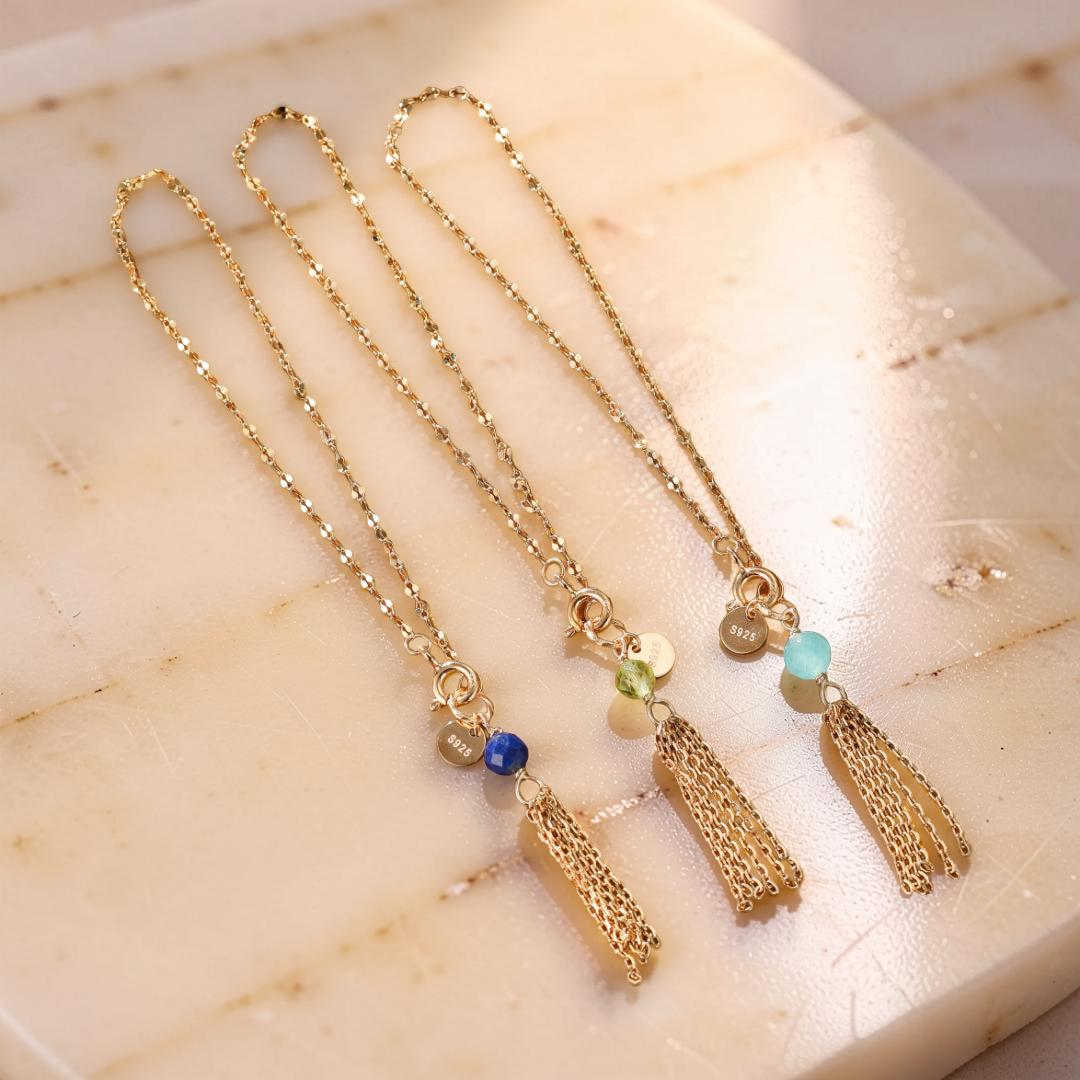ATELIER-TIBET – Bracelet Fin en Amazonite, Lapis Lazuli ou Péridot – Petits Éclats