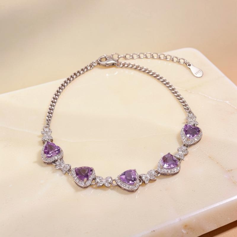 ATELIER-TIBET – Bracelet Grenat, Améthyste, Citrine, Topaze et Péridot – Aura Envoûtante, Argent