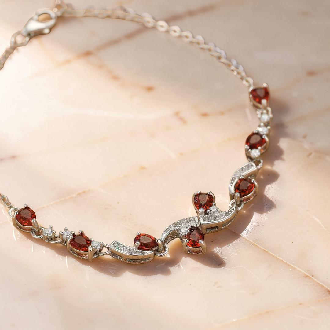 ATELIER-TIBET – Bracelet Grenat – Vigne Céleste, Argent