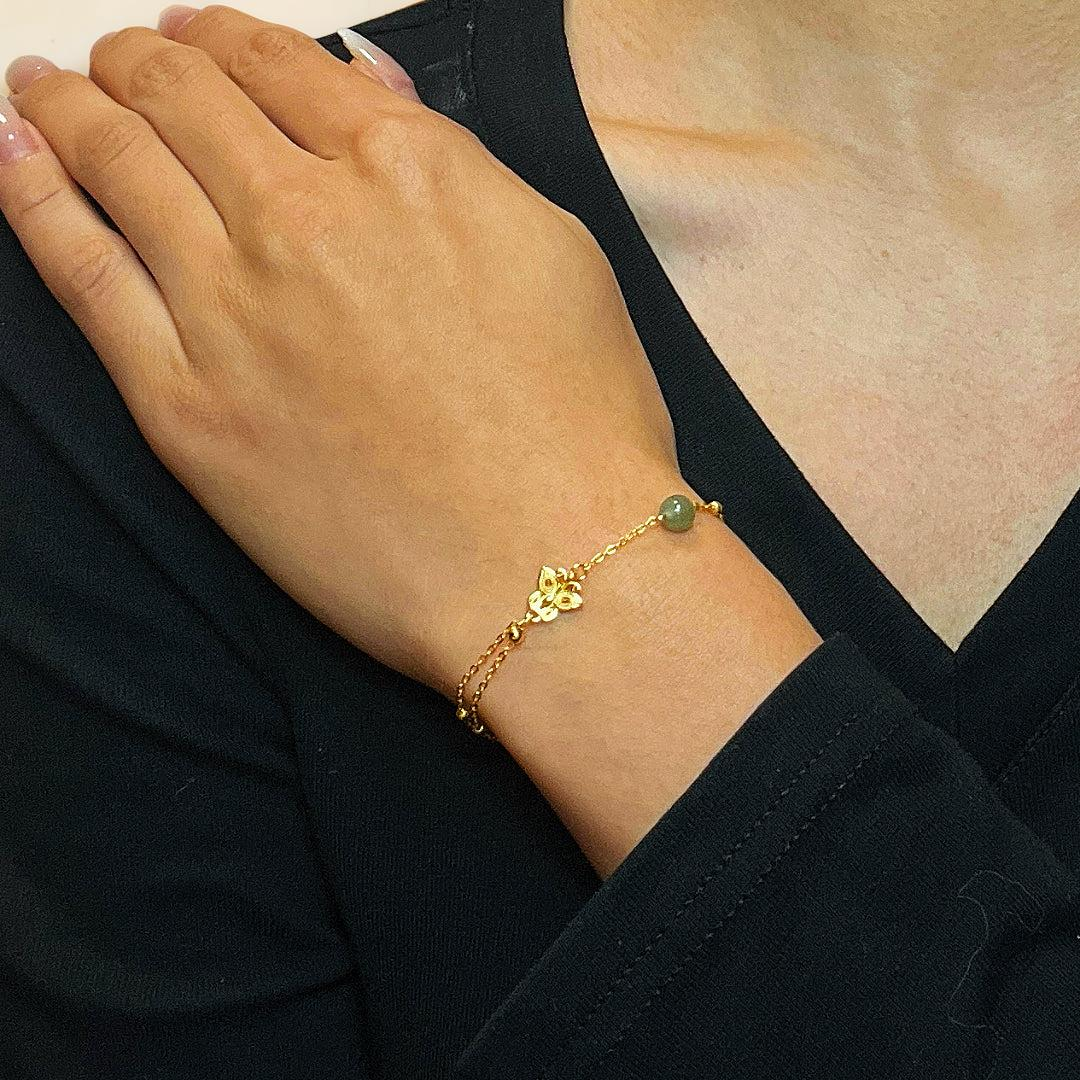 ATELIER-TIBET – Bracelet Jade – Douceur Aérienne, Argent