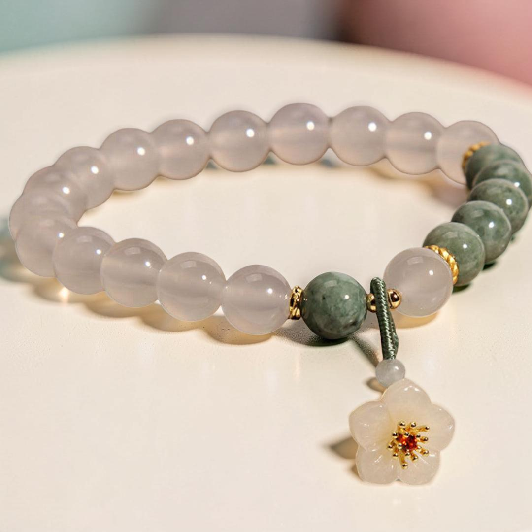 ATELIER-TIBET – Bracelet Jade et Agate – Douceur Cerise