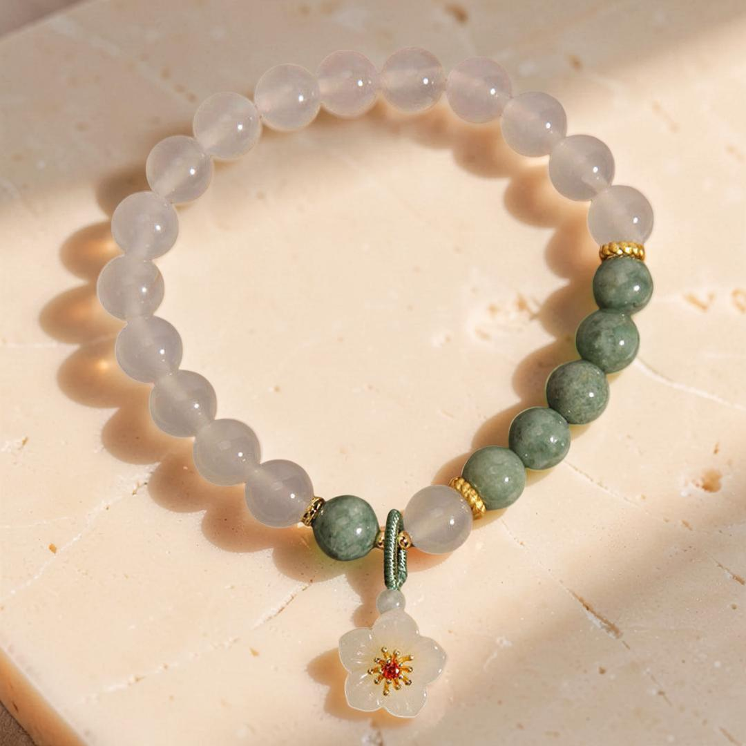 ATELIER-TIBET – Bracelet Jade et Agate – Douceur Cerise