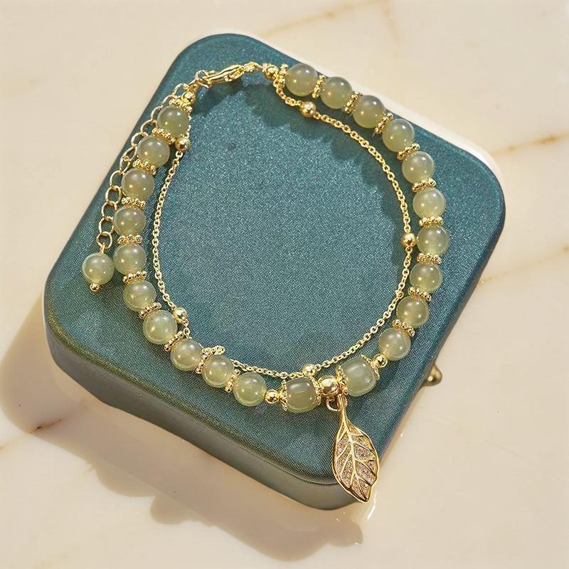 ATELIER-TIBET – Bracelet Jade – Feuillette d'Orée