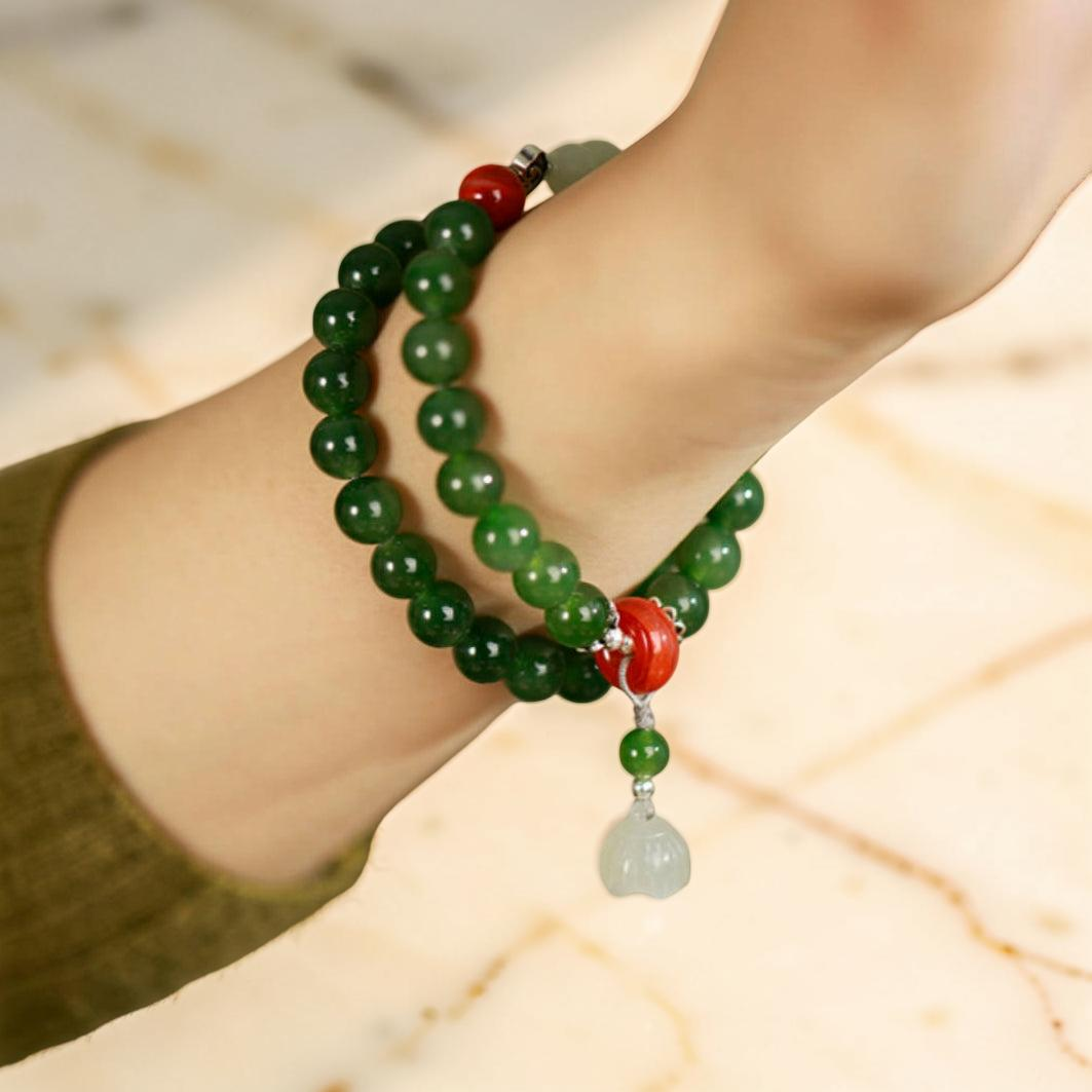 ATELIER-TIBET – Bracelet Jade – Lotus Sérénité