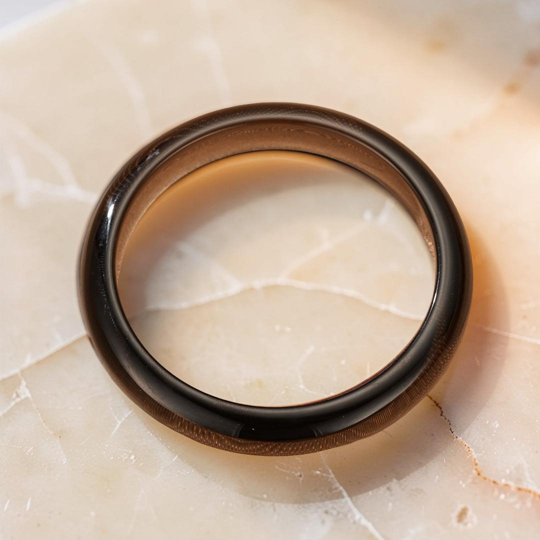 ATELIER-TIBET – Bracelet Jonc Obsidienne – Force Silencieuse