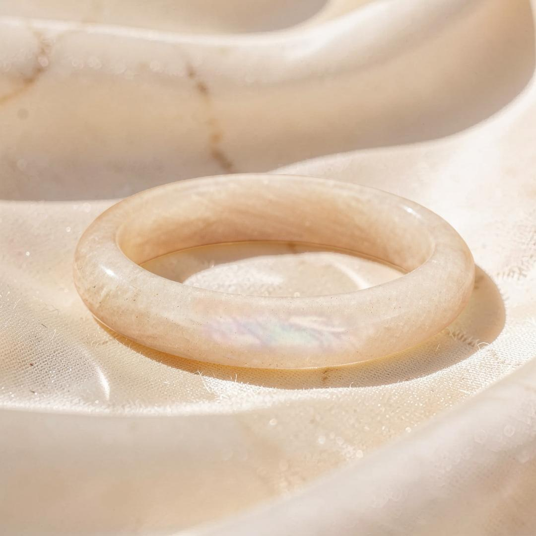 ATELIER-TIBET – Bracelet Jonc Pierre de Lune – Aura Lunaire