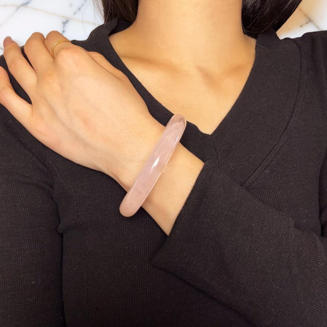 ATELIER-TIBET – Bracelet Jonc Quartz Rose – Douceur du Cœur